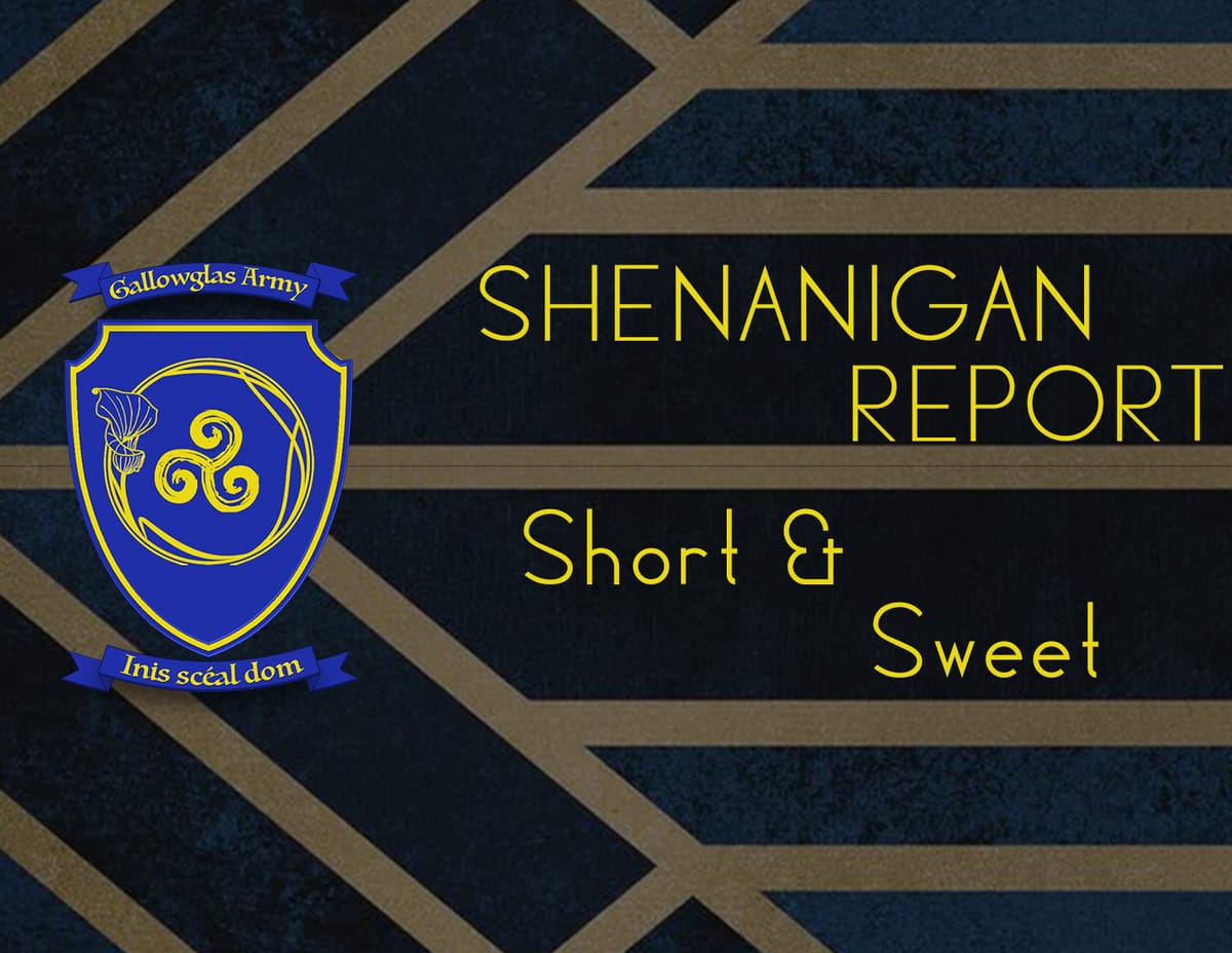 Shenanigan Report: Short and Sweet!